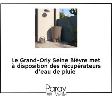 Photo de Le Grand-Orly Seine Bièvre met à disposition des récupérateurs d’eau de pluie 